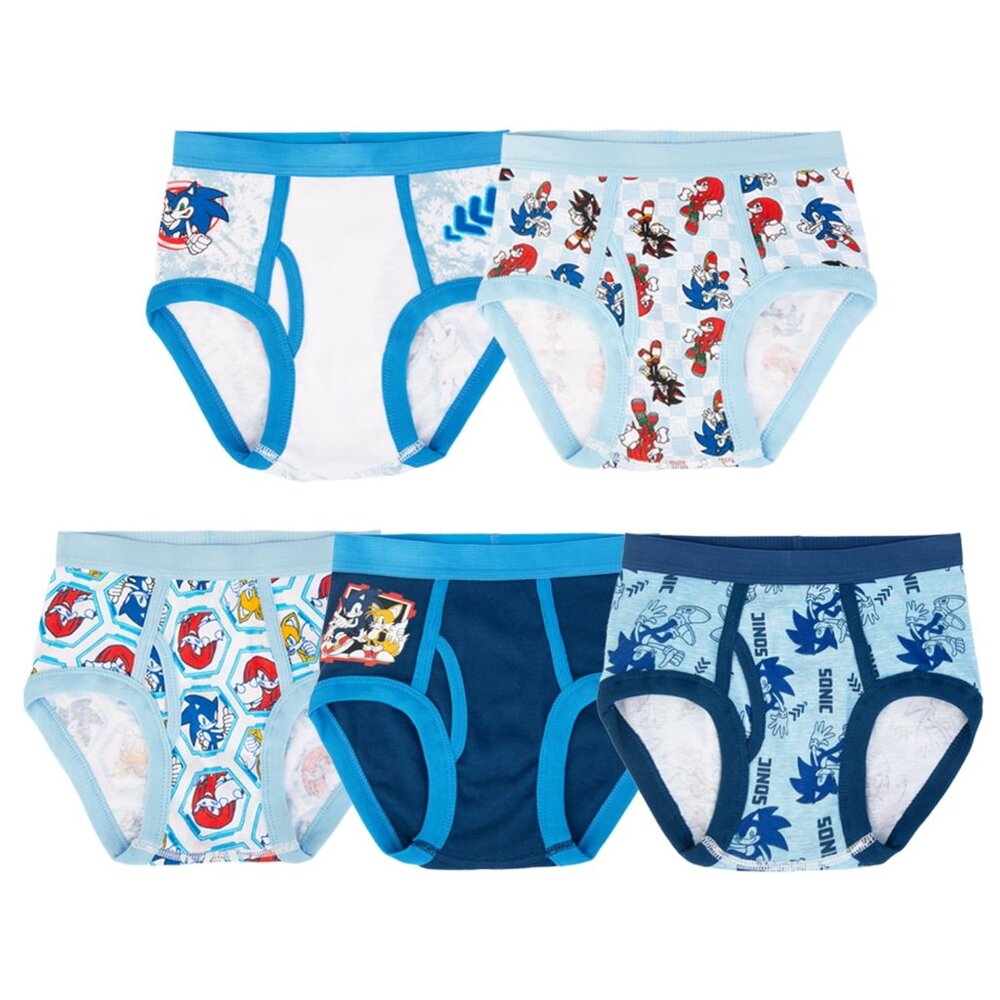 Sonic The Hedgehog Boys Brief Underwear, 5-Pack, Size 4-8 - NWT